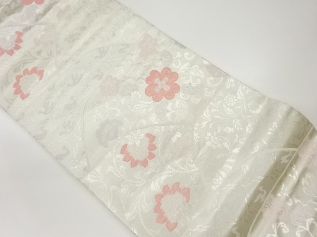 リサイクル　花唐草模様織出し名古屋帯